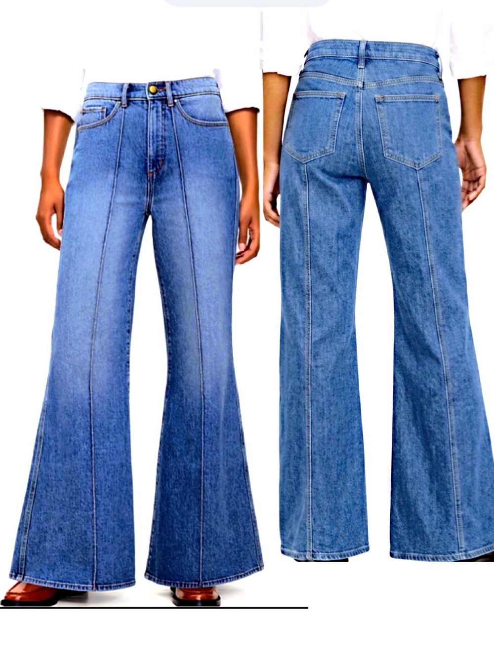 Loft Super High Rise  Flare Leg Jeans 
Size 26 Medium Wash